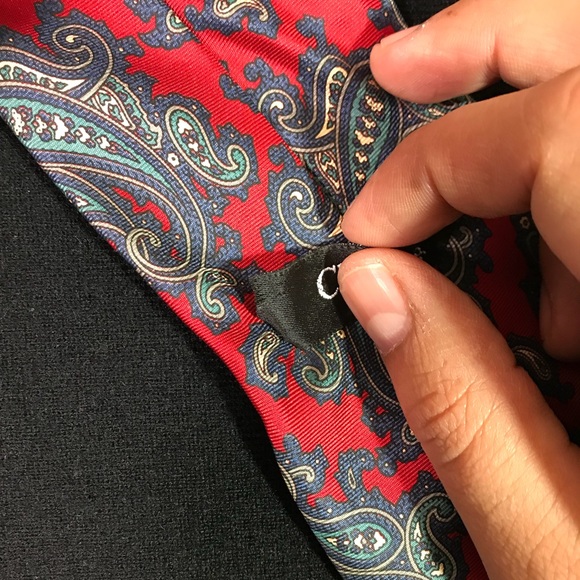 Christian Dior Silk Neck Tie Red Maroon - Picture 4 of 6